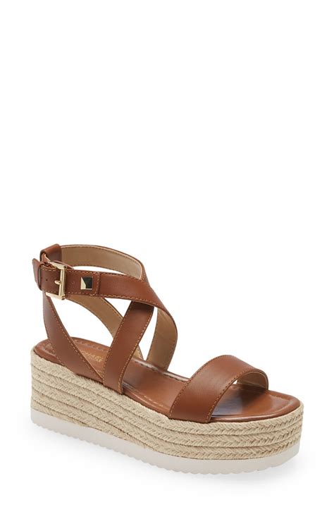 michael michael kors lowry leather wedge sandal|Michael Kors wedge sandals sale.